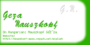 geza mauszkopf business card